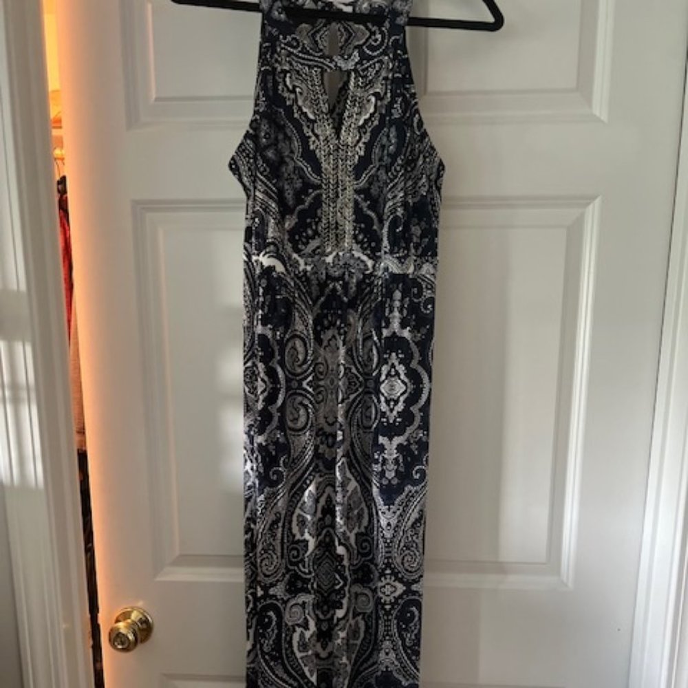 INC Navy Maxi dress with Empire waist, 95% polyester, 5% Spandex INC In